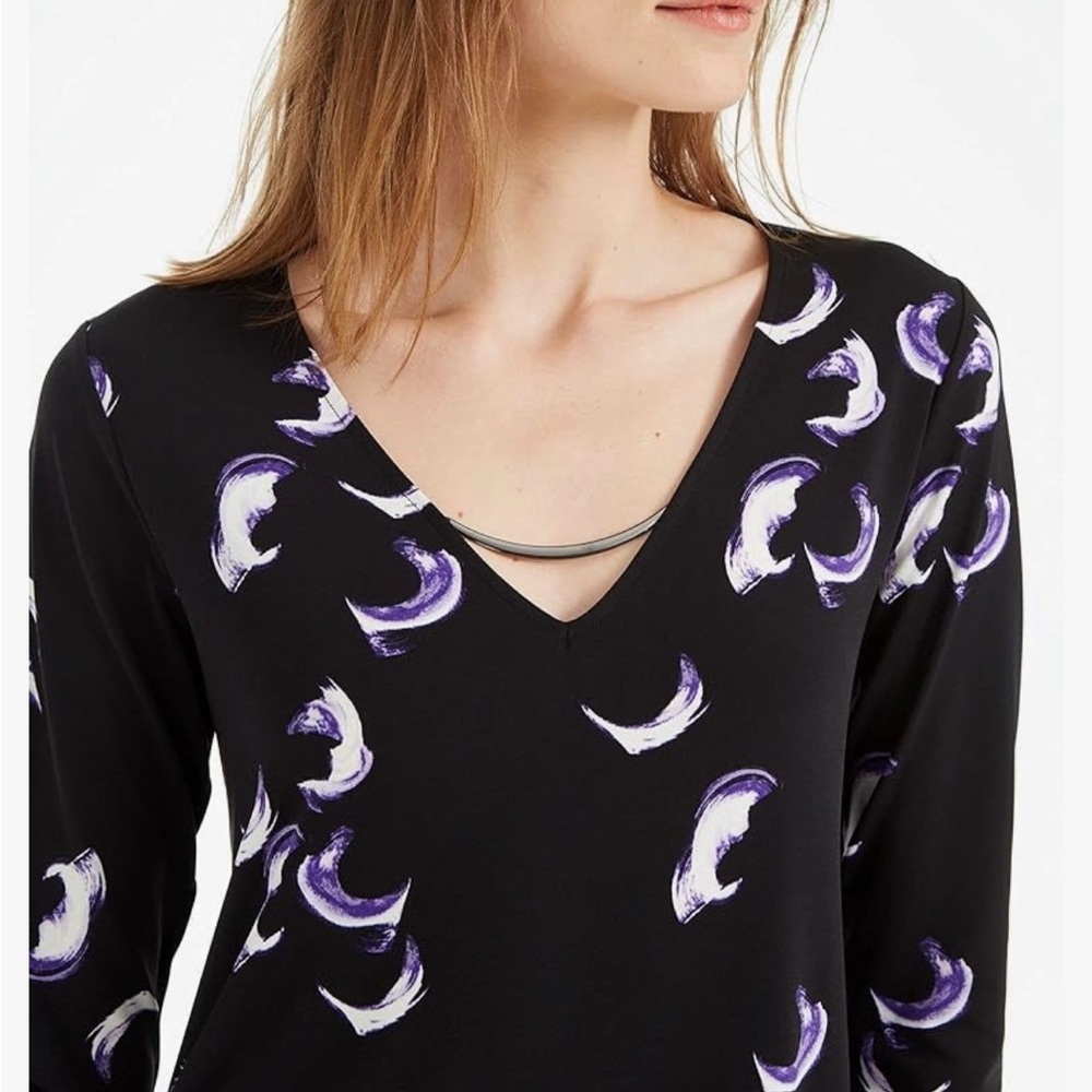 Alfani Black and Purple Blouse